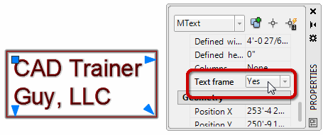 A text frame